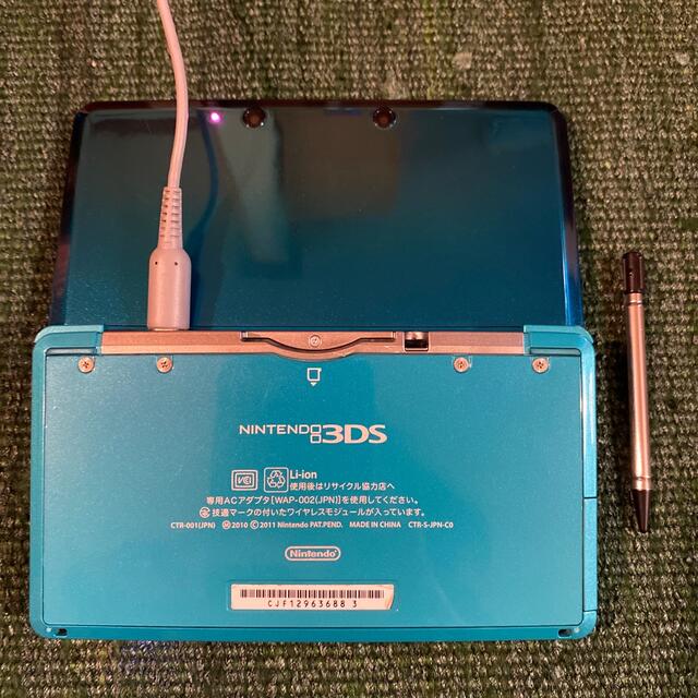 ニンテンドー3DS(ニンテンドー3DS)の任天堂3DS アクアブルー　マリオカート7 3DS セット エンタメ/ホビーのゲームソフト/ゲーム機本体(携帯用ゲーム機本体)の商品写真