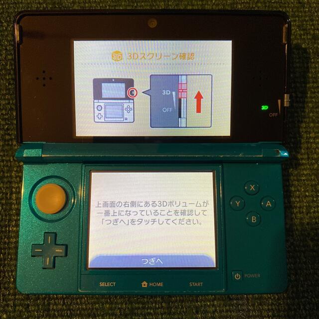 ニンテンドー3DS(ニンテンドー3DS)の任天堂3DS アクアブルー　マリオカート7 3DS セット エンタメ/ホビーのゲームソフト/ゲーム機本体(携帯用ゲーム機本体)の商品写真