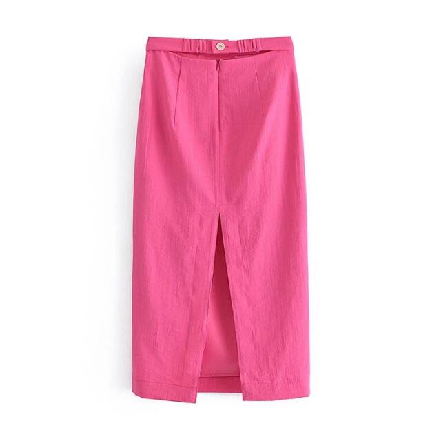 ZARA(ザラ)の🌻7月新作🏖5027◆pink ピンク カットデザイン タイトスカート   レディースのスカート(ひざ丈スカート)の商品写真