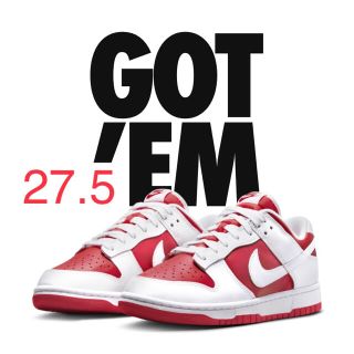 ナイキ(NIKE)のNIKE DUNK LOW チャンピオンシップレッド27.5cm(スニーカー)