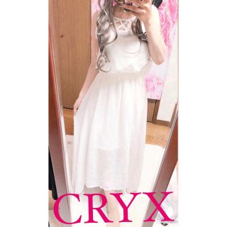 クリックス(CRYX)の3842.CRYX シースルー デコルテデザイン 裾アシメ ロングワンピース(ロングワンピース/マキシワンピース)