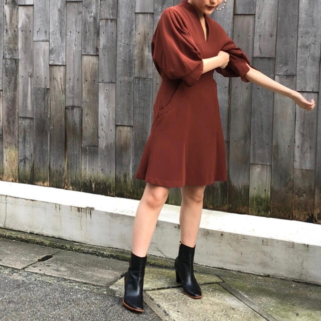 上質で快適 mame kurogouchi/volume sleeve dress - ミニワンピース