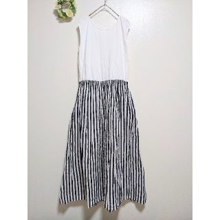 ロペピクニック(Rope' Picnic)の美品 ROPE PICNIC ノースリーブドッキングワンピース シャツワンピース(ロングワンピース/マキシワンピース)