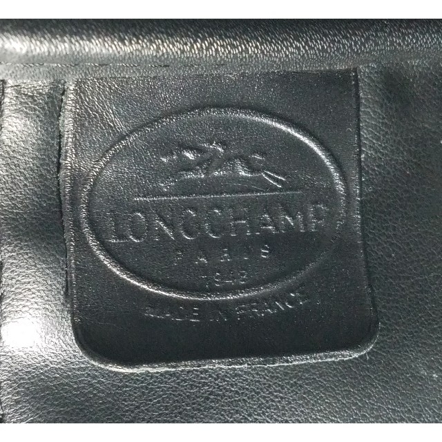 LONGCHAMP(ロンシャン)の美品 ロンシャン レザー トートバッグ ハンドバッグ 黒 LONGCHAMP レディースのバッグ(トートバッグ)の商品写真