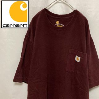 カーハート(carhartt)のCarhartt カーハート 肉厚 ポケTee 半袖 刺繍ロゴ ブラウン XL(Tシャツ/カットソー(半袖/袖なし))