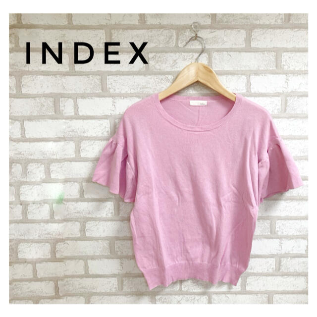 INDEX(インデックス)のINDEX インデックス レディース 半袖 ニット S ピンク レディースのトップス(ニット/セーター)の商品写真