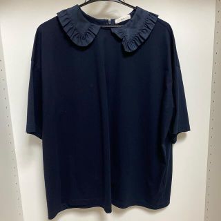 ドゥロワー(Drawer)のyori フリル襟ビッグTee ヨリ　ネイビー(カットソー(半袖/袖なし))