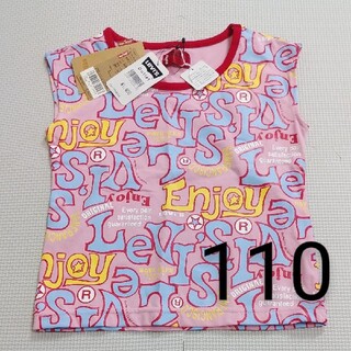 リーバイス(Levi's)の新品・未使用　リーバイス　タンクトップ　110　女の子　ピンク色　総柄(Tシャツ/カットソー)