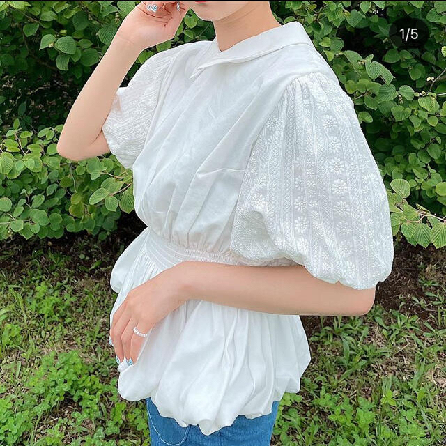 値下げ中！poppy あさぎーにょballon blouse (white) レディースのトップス(シャツ/ブラウス(長袖/七分))の商品写真