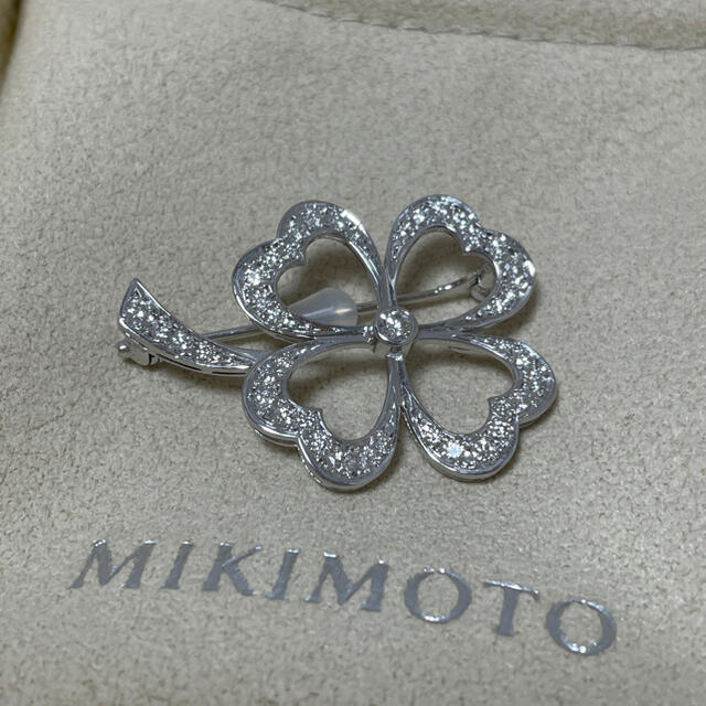 MIKIMOTO - 逸品　ミキモト　四葉のクローバー　0.79ct ダイヤブローチ　美品
