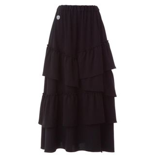 バーニーズニューヨーク(BARNEYS NEW YORK)のGATHERED SKIRT  ボーダーズアットバルコニー　美品(ひざ丈スカート)