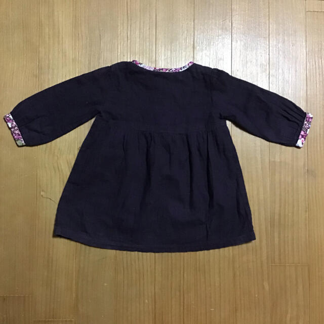 長袖AラインTシャツ　100 110センチ　女の子　キッズ　ガーゼ キッズ/ベビー/マタニティのキッズ服女の子用(90cm~)(Tシャツ/カットソー)の商品写真