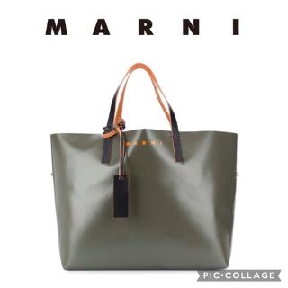 MARNI マルニ カラーブロックトートバッグ　カーキ(トートバッグ)