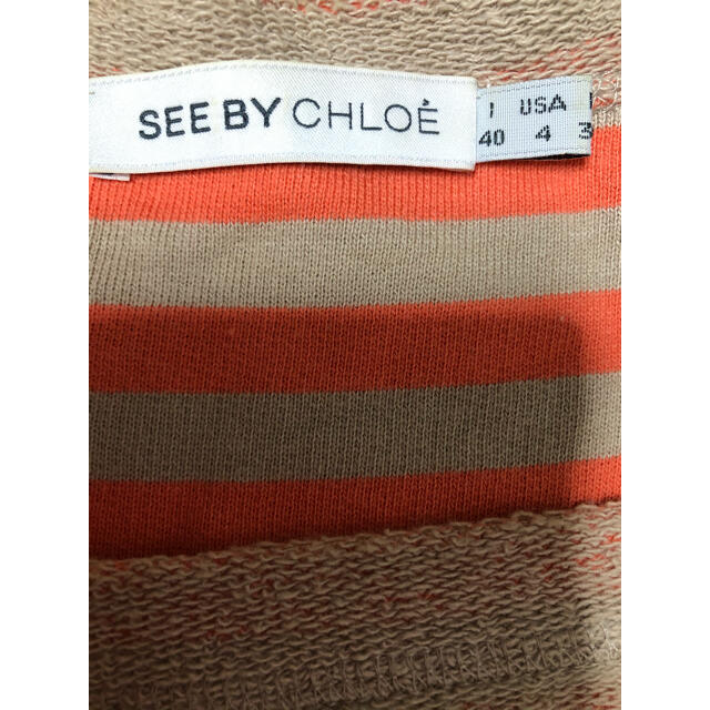 ワンピース　ボーダー　オレンジ　SEE BY CHLOE しましま　ワンピース レディースのワンピース(ミニワンピース)の商品写真