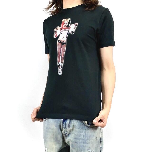 【ハーレイクイン】新品 スーサイドスクワッド フォト プリント 黒 Tシャツ