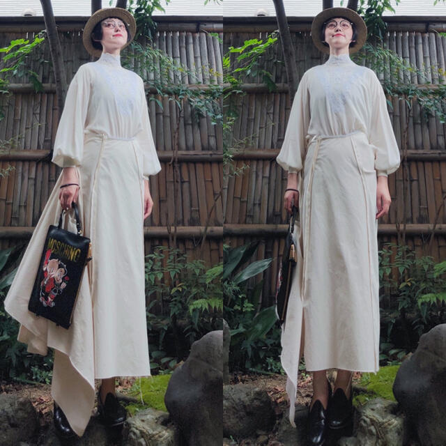 イタリア製 マルニ生成変型ロングスカートマキシ丈 ホワイトミラノコレクション新品 2