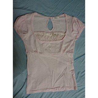 アールエフ(R・F)のピンク リボン かわいい 水玉 レース アールエフ RF 半袖(Tシャツ(半袖/袖なし))