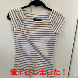 ラルフローレン(Ralph Lauren)の“値下げ！”○【中古】Lauren R.L.ウィメンズボーダーTシャツ(S)(Tシャツ(半袖/袖なし))