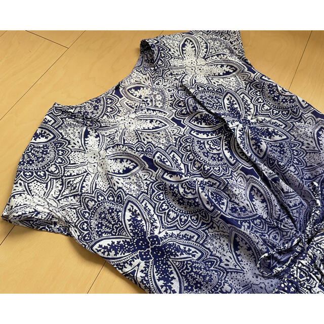 インド綿 ツーピース ／ チュニック・ロングスカート ／ ブルーパープル レディースのスカート(ロングスカート)の商品写真