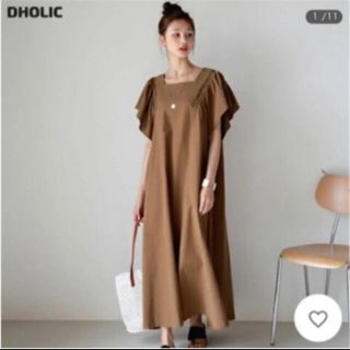 ディーホリック(dholic)のDHOLIC ラッフルスリーブワンピース ロングワンピース 夏服 フリル ワンピ(ロングワンピース/マキシワンピース)