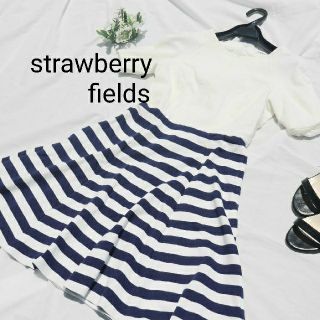 ストロベリーフィールズ(STRAWBERRY-FIELDS)のstrawberryfields　ストロベリーフィールズ　 ボーダーワンピース(ひざ丈ワンピース)