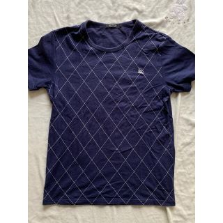 バーバリーブラックレーベル(BURBERRY BLACK LABEL)のバーバリーブラックレーベル　半袖　Tシャツ　2 M アーガイル　濃紺(Tシャツ/カットソー(半袖/袖なし))