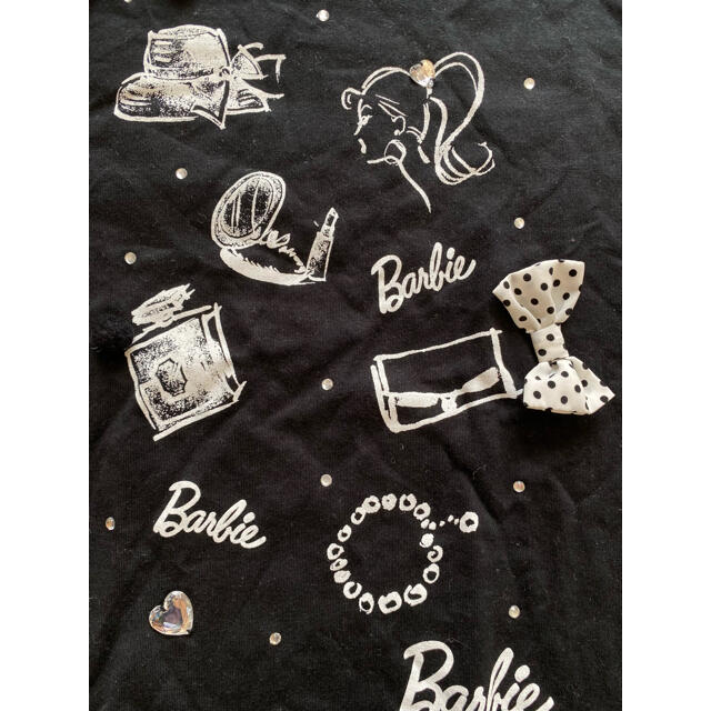 Barbie(バービー)のバービー　黒　半袖 Tシャツ　150 ラインストーン キッズ/ベビー/マタニティのキッズ服女の子用(90cm~)(Tシャツ/カットソー)の商品写真