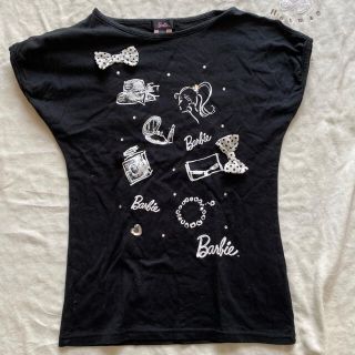 バービー(Barbie)のバービー　黒　半袖 Tシャツ　150 ラインストーン(Tシャツ/カットソー)