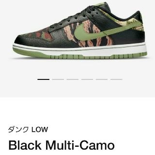 ナイキ(NIKE)のナイキ ダンク LOW BLACK Multi-Camo (7.5)(スニーカー)