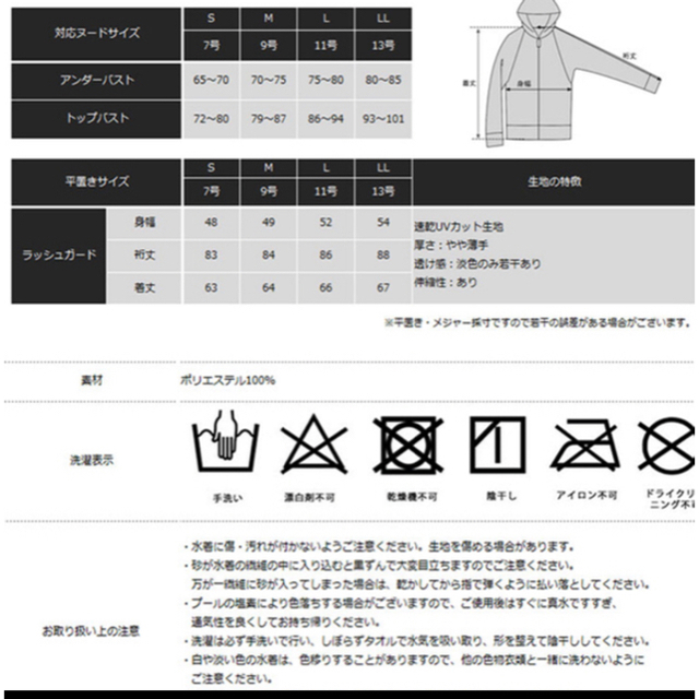 ラッシュガード　 レディースの水着/浴衣(水着)の商品写真