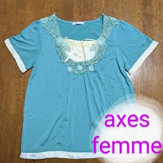 アクシーズファム(axes femme)のaxes femme 袖レースリボンブラウス(シャツ/ブラウス(半袖/袖なし))