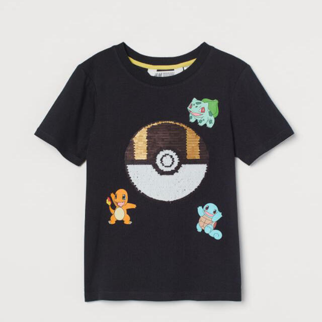 H&M(エイチアンドエム)のラスト1点！《最新作》新品ポケモン　Tシャツ　スパンコール　120/130 キッズ/ベビー/マタニティのキッズ服男の子用(90cm~)(Tシャツ/カットソー)の商品写真