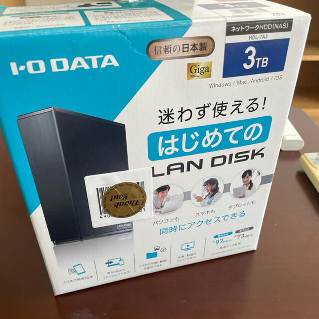 IODATA(アイオーデータ)のI・O DATA HDL-TA3 LAN DISK ネットワークHDD NAS スマホ/家電/カメラのPC/タブレット(PC周辺機器)の商品写真