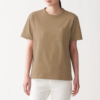 ムジルシリョウヒン(MUJI (無印良品))の無印良品　太番手天竺編みクルーネックTシャツ　ブラウン&グレー二枚組　Ｍ(Tシャツ(半袖/袖なし))