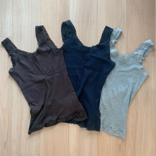 ユニクロ(UNIQLO)のユニクロ◆2WAYリブレースタンクトップ3枚セット(タンクトップ)