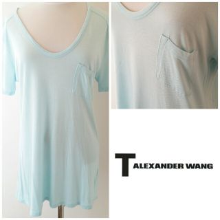 アレキサンダーワン(Alexander Wang)のT by Alexander Wang/ポケットTシャツ/水色/XSサイズ(Tシャツ(半袖/袖なし))