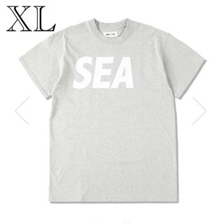 シー(SEA)のWIND AND SEAウィンダンシーSEAロゴTシャツグレー×白XL(Tシャツ/カットソー(半袖/袖なし))