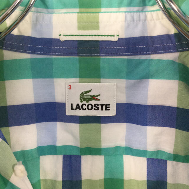 LACOSTE(ラコステ)のラコステ LACOSTE 半袖BDシャツ　ブロックチェック柄　ワニ刺繍 メンズのトップス(シャツ)の商品写真