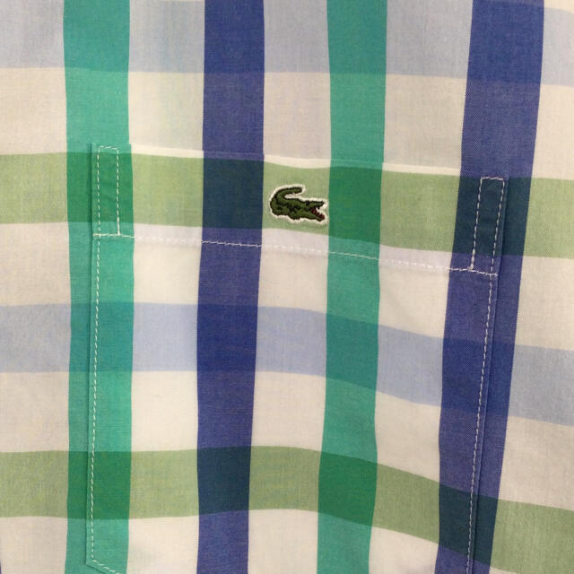 LACOSTE(ラコステ)のラコステ LACOSTE 半袖BDシャツ　ブロックチェック柄　ワニ刺繍 メンズのトップス(シャツ)の商品写真