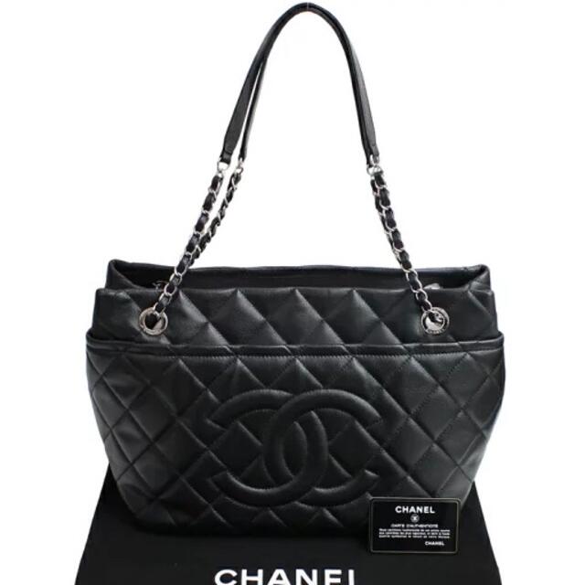 CHANEL - ☆CHANEL☆正規品・新品同様☆キャビアスキン・チェーントートバッグ☆