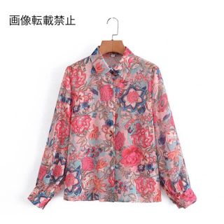 ザラ(ZARA)の🌻7月新作🏖5038◆vintage ヴィンテージ レトロ 花柄 シャツ(シャツ/ブラウス(長袖/七分))