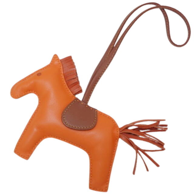 最安値 Hermes - 40802000705 ブラウン茶 オレンジ MM ロデオチャーム