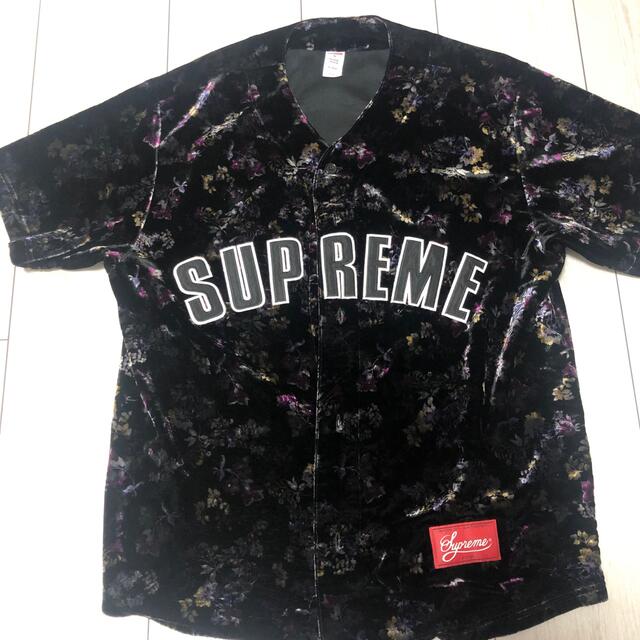 supreme velour baseball jersey