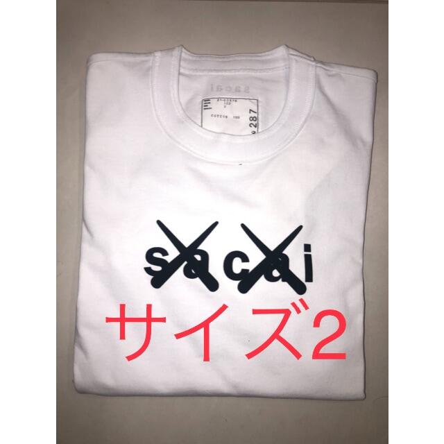 sacai kaws サカイ　カウズ　コラボ　Tシャツ　ホワイト　サイズ2