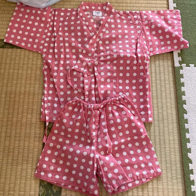 甚平　100 女の子　ピンク　お祭り キッズ/ベビー/マタニティのキッズ服女の子用(90cm~)(甚平/浴衣)の商品写真