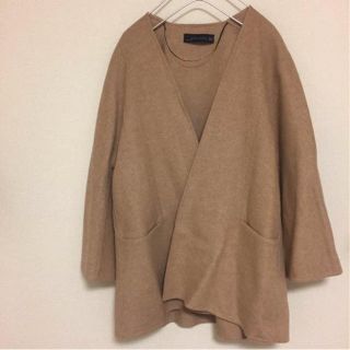 ザラ(ZARA)の【FSK様専用】ZARA ニットカーディガン キャメル (カーディガン)