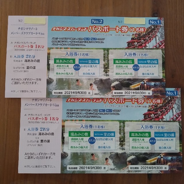 ナガシマスパーランド パスポート券 2枚セット+共通金券500円分 www