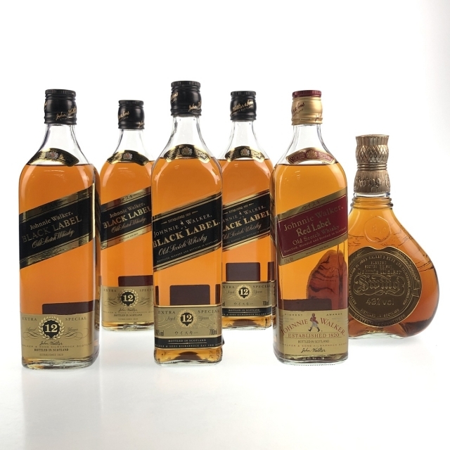 6本 ジョニーウォーカー ブラックラベル レッドラベル スウィング スコッチ 食品/飲料/酒の酒(ウイスキー)の商品写真