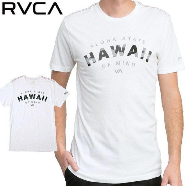 RVCA(ルーカ)の新品 RVCA  カモ柄 HAWAII ロゴTシャツ Aホワイト M表記 メンズのトップス(Tシャツ/カットソー(半袖/袖なし))の商品写真