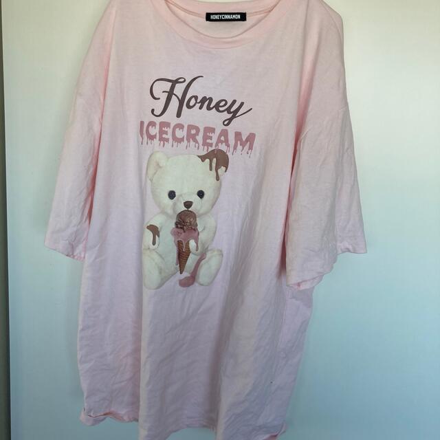 HONEY CINNAMON ドリッピングアイスシナモンTシャツ ピンク